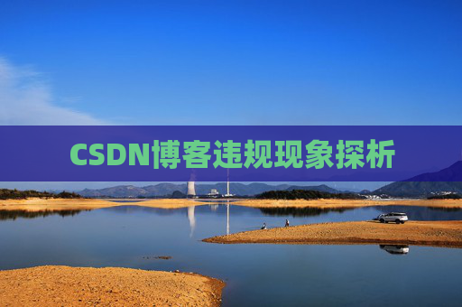CSDN博客违规现象探析